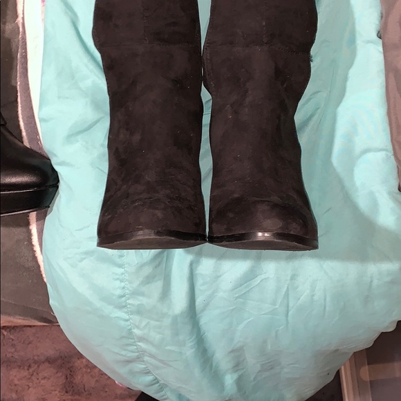 Black Over The Knee Boots Sz 38/8 Super Stretchy - Picture 3 of 6